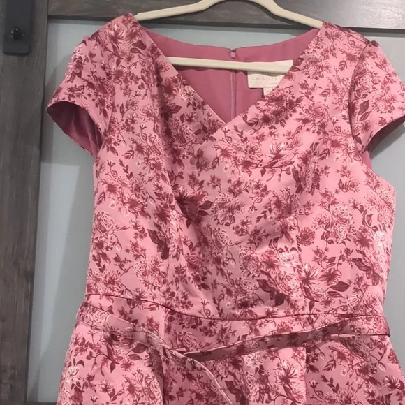 Gal Meets Glam Elle Dress in Pink Rose floral Size 20 - Picture 7 of 10